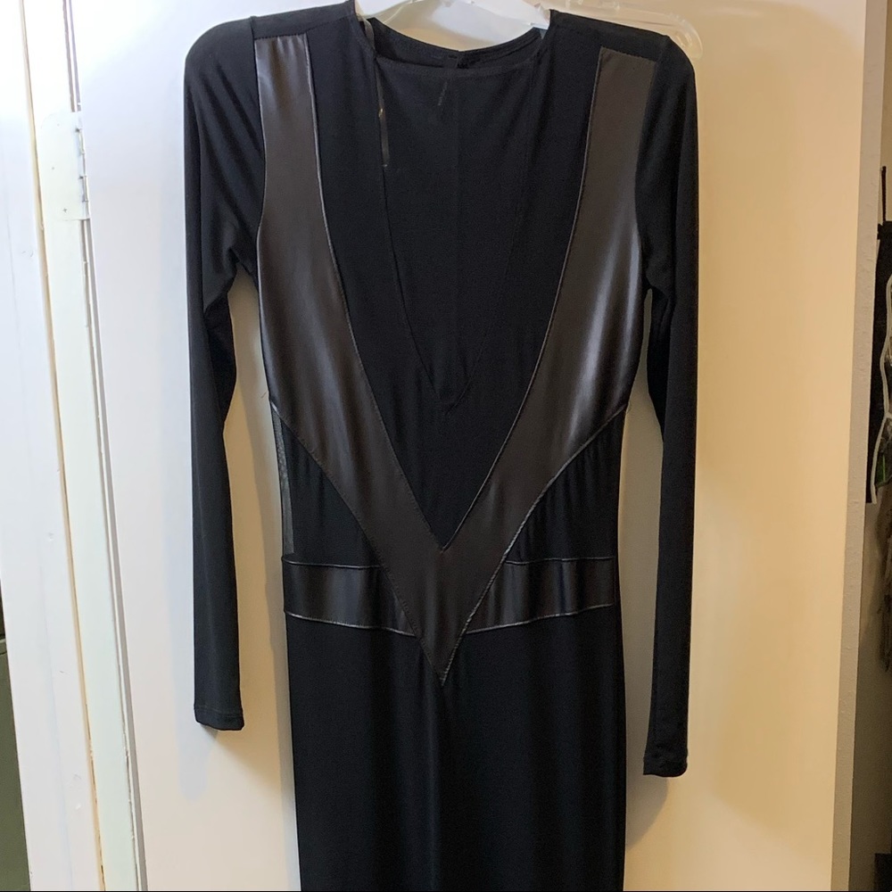 Black long gown with sheer bust and sides
